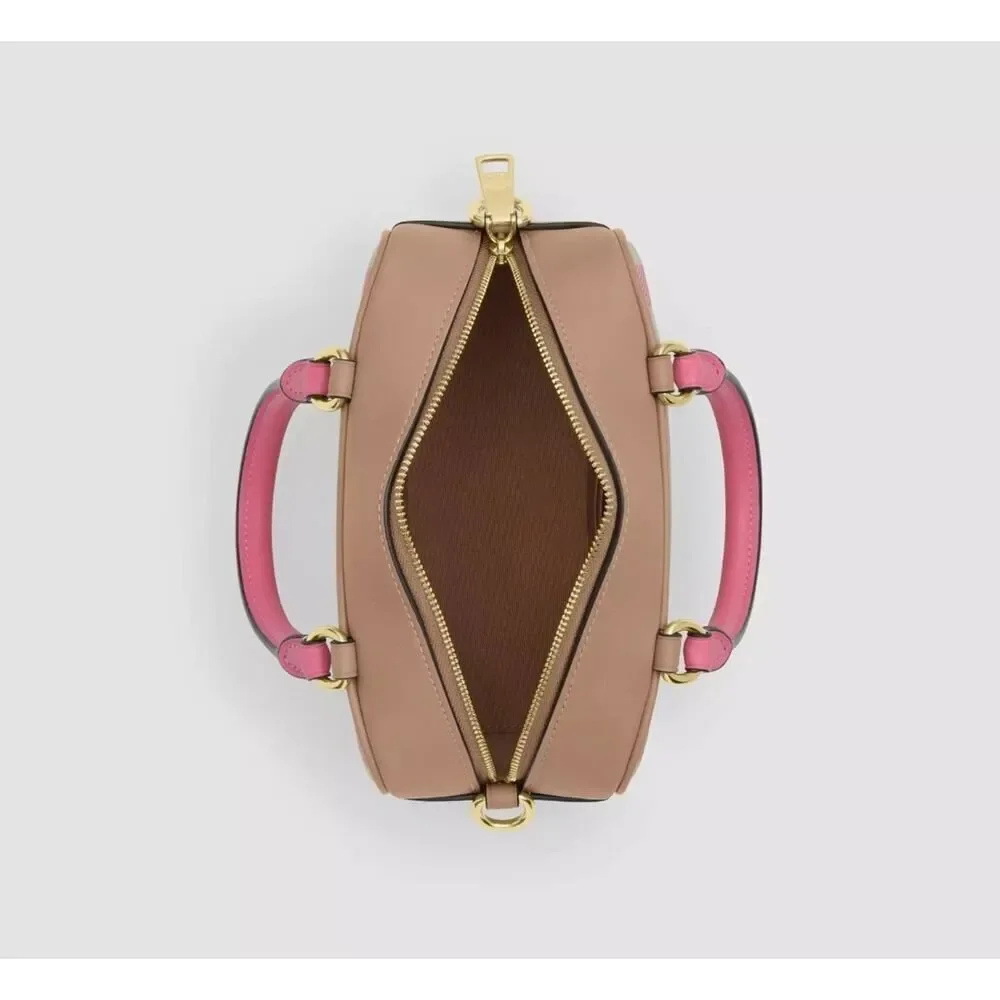 NWT Coach Satchel Crossbody Bag With Plaid Print CBI90 Pink Multi Authentic - Picture 8 of 10